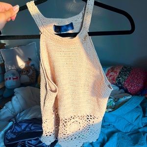 Blue rain crochet crop top